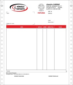 KÖROĞLU KIRTASİYE SÜREKLİ FORM FATURA