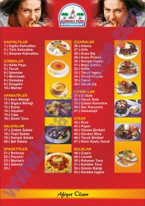 PARK RESTAURANT MENÜ