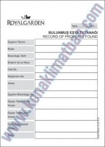 bulunmuş eşya tutanağı