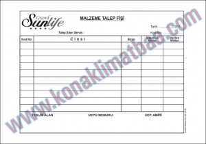 malzeme talep fişi sunlife