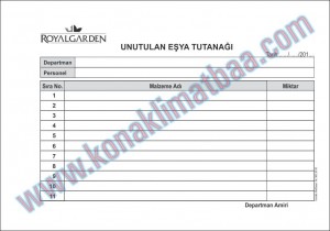 unutulan eşya tutanağı royal